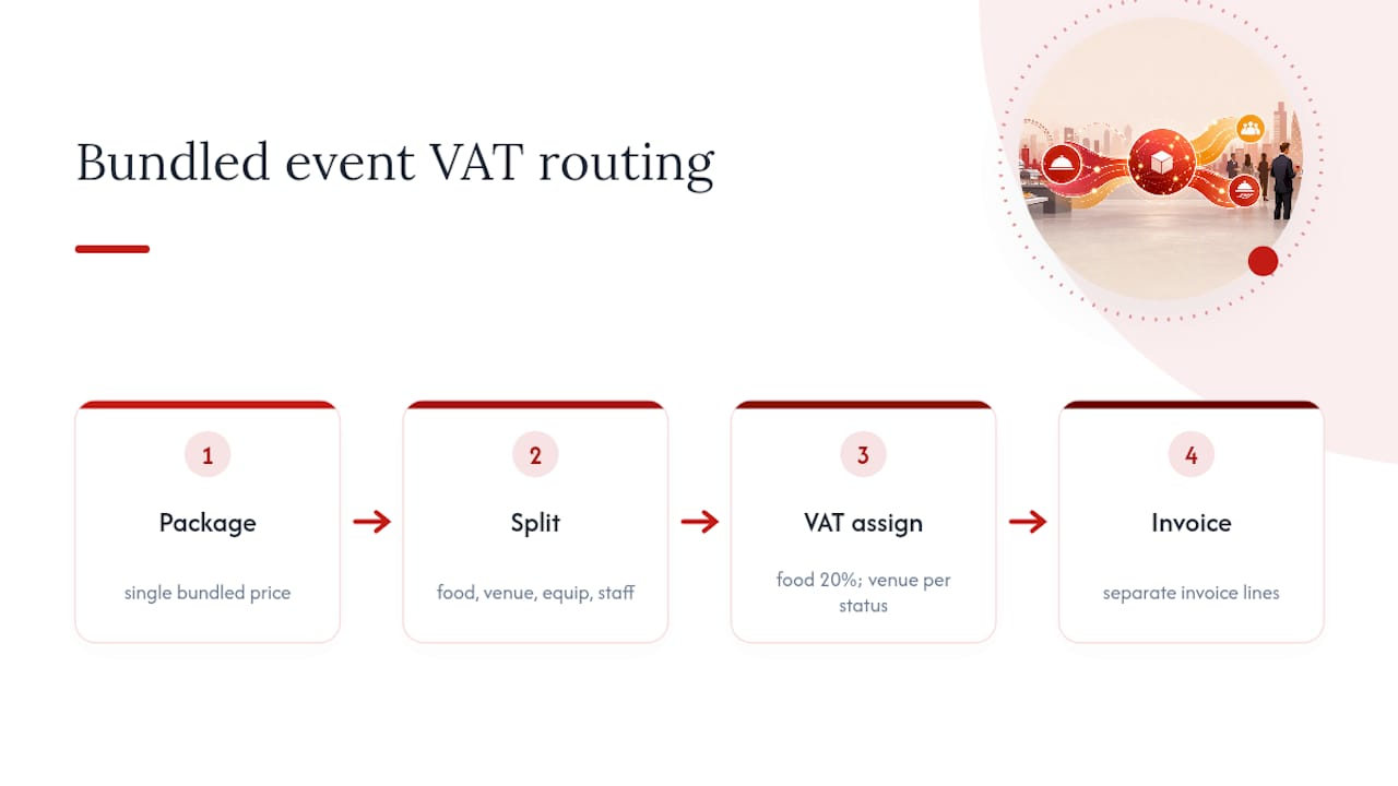 Mixed event package VAT apportionment flow